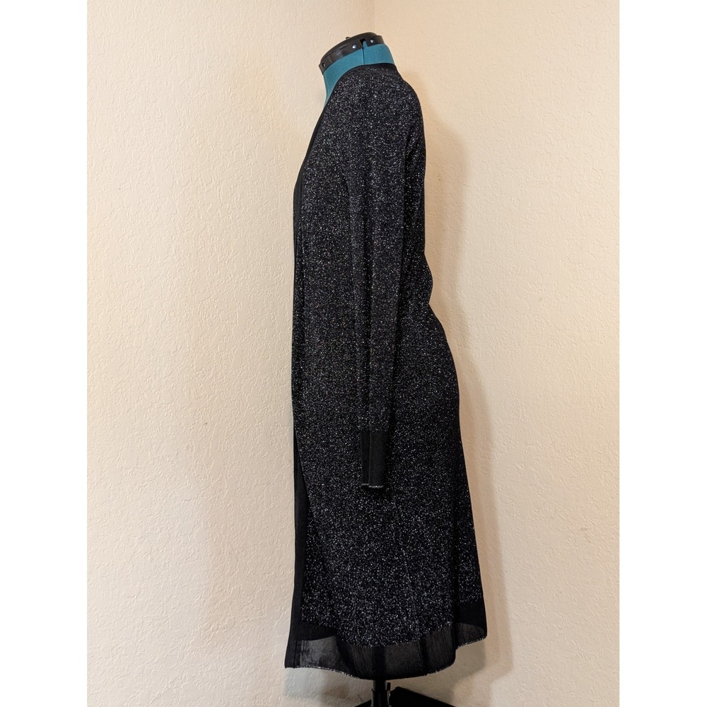 Rag & Bone Black‎ Metallic Sparkle Duster Cardigan Long Sleeve Open Front Small - Picture 2 of 6
